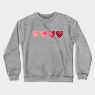 Watercolor Hearts Crewneck Sweatshirt
